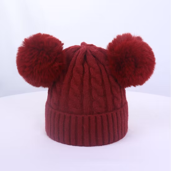 Boy Gril Custom Winter warme Kindermütze Baby gestrickt mit POM Beanie Mütze